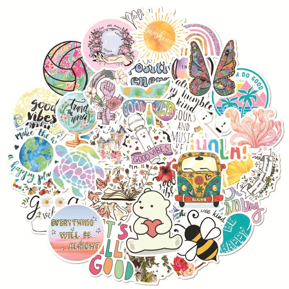 

50pcs Cartoon Stickers For Notebooks Bike Laptop Motorcycle Computer Letter Helmet Scrapbooking Paper Waterproof Sticker