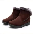 Женские ботинки для снежной погоды, модные легкие ботильоны с боковой молнией, зимняя теплая женская обувь на плоской подошве, женские ботинки