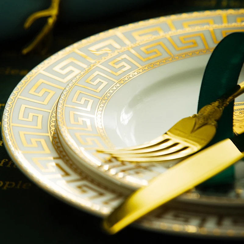 

Набор посуды высокого качества, домашняя посуда из костяного фарфора, Высококачественная посуда в европейском стиле, керамическая посуда и...