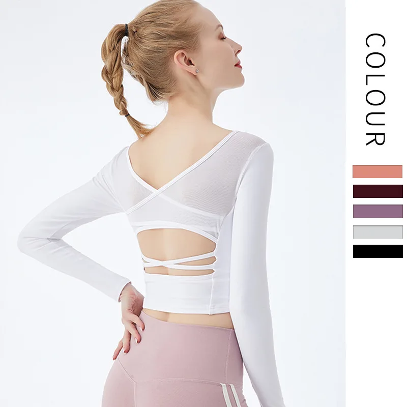 

Women Slim Yoga Clothes Thick Gym Tops Tight Sports Tops Sexy Long Sleeve Outdoor Exercise Clothes Sports Underwear