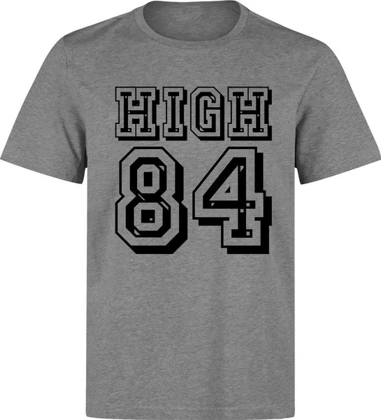 

High 84 Stylish Number Slogan Quality Men'S (Woman'S Available) Grey T Shirt Homme Plus Size Tee Shirt