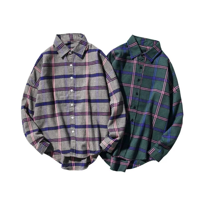 

Casual Brand Men'S Plaid Shirts Long Sleeves 2020 New Spring Autumn Plus OverSized M-5XL