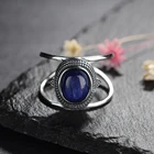 Роскошные натуральные синие Сияющие кольца с кианитом для мужчин и женщин, однотонные 925 драгоценности из серебра и камней, размер 6-10