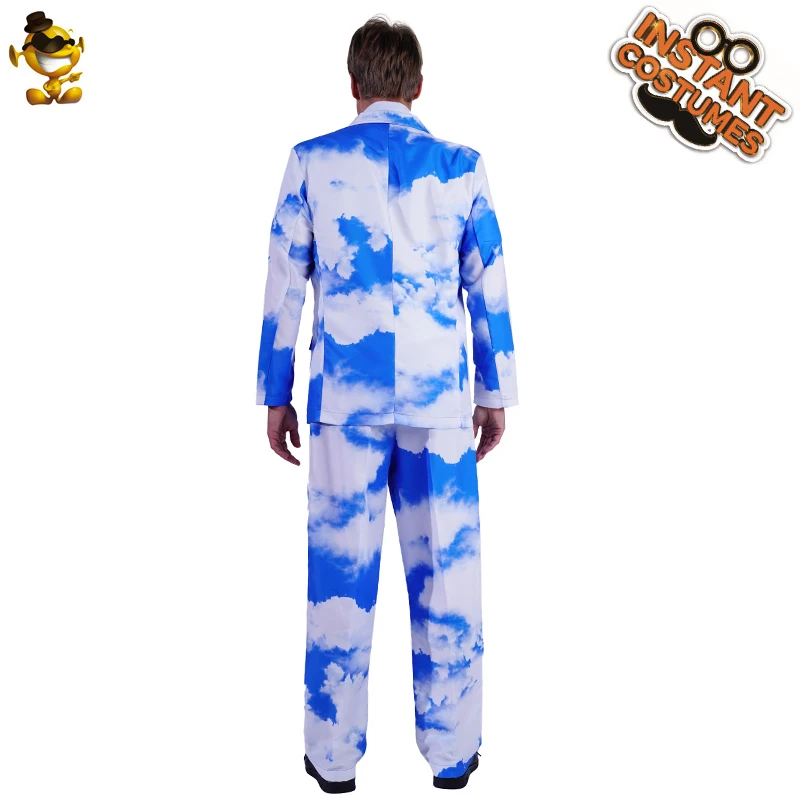 

Adult Blue Sky Suit Personalized Men's Party Costume Suits Cosplay Costume for Man Jacket Pants and Tie