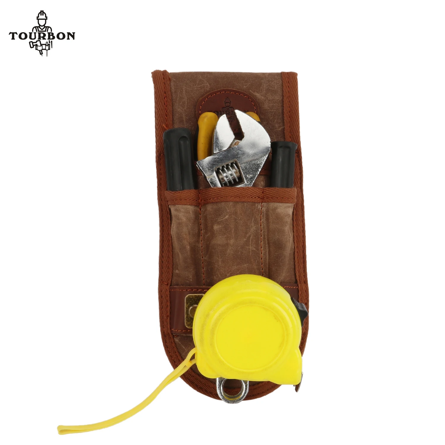 

Tourbon Hand Workshop Spud Wrench Spanner Screwdriver Tape Measure Holder Pincer Pliers Tools Carrier Pouch Canvas for Belt 5cm