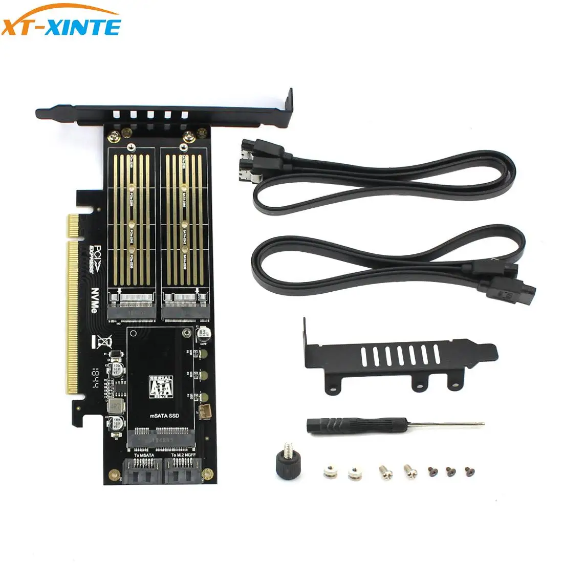 M.2 NVMe SSD NGFF к PCIE 3,0X16 адаптер M Key B Ключ mSATA PCI Express 3,0 NVME m.2 SSD AHCI mSATA 3 в 1 конвертер Riser Card