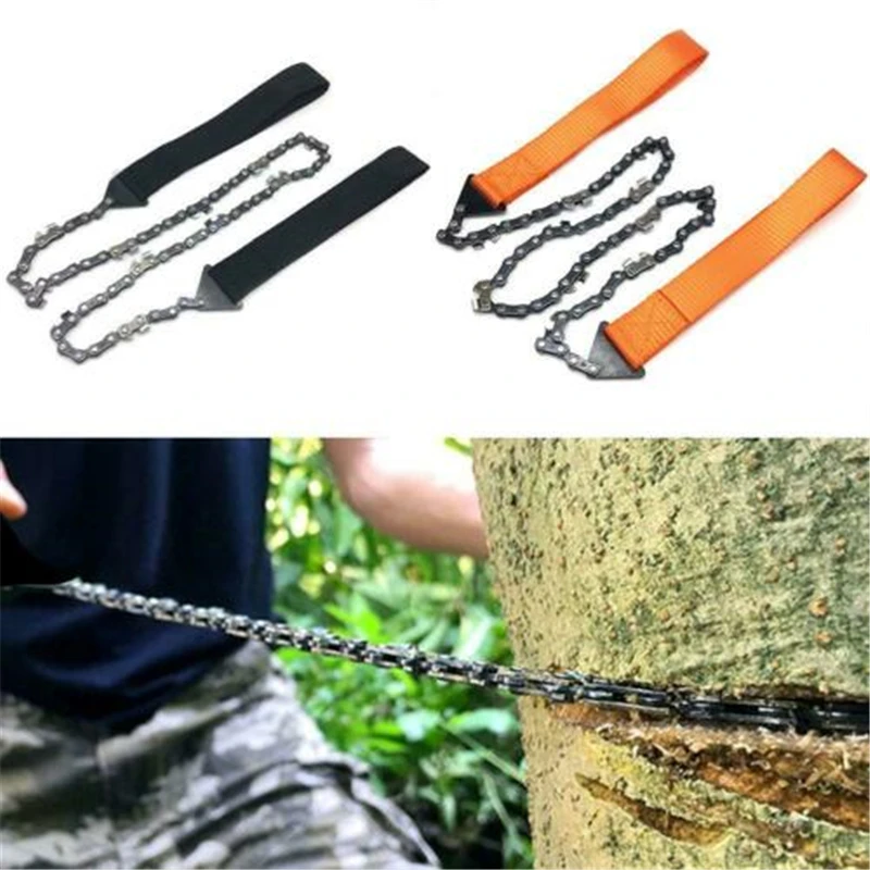 24'' Portable Handheld Chainsaw Outdoor Survival Chain Saw Emergency Chainsaw with Bag Camping Hiking Tool Wood Cutting Machine