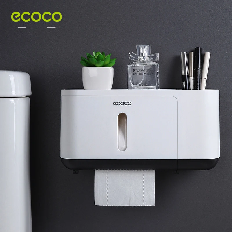 

Plastic Punch Free Toilet Paper Holder Creative Waterproof Tissue Box Household Bathroom Storage