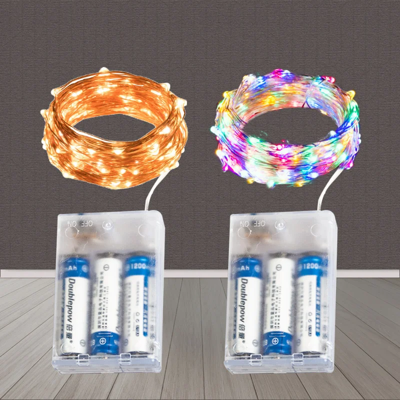 

Battery box lamp string day romantic decoration dormitory bedroom lamp with 2AA 3AA led copper wire string lamp