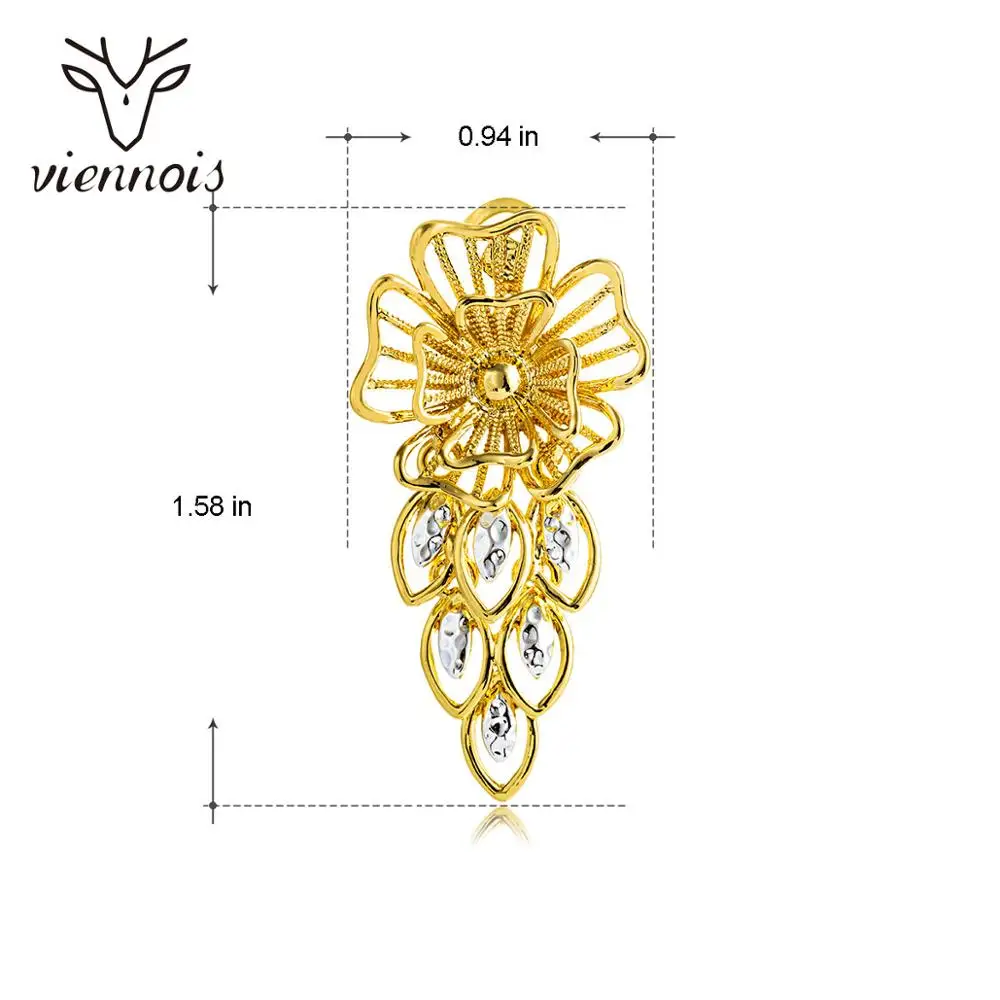 Viennois модные золотые/розовые золотые серьги с цветком для женщин роскошные