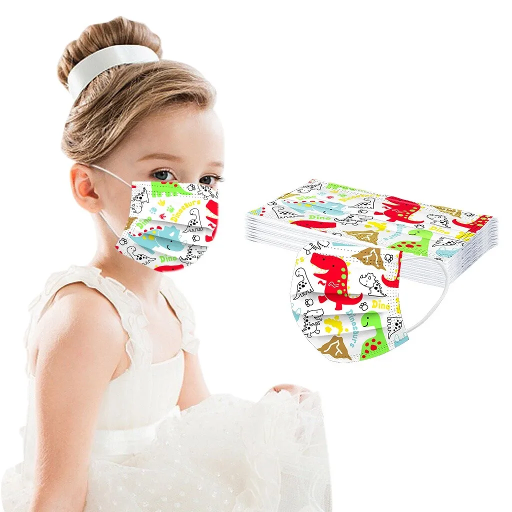 

10pcs Children Face Mask Cartoon Printed Soft Skin-friendly Disposable Mouth Cover Mask Boy Girl Mouth Mask Kids Mascarillas
