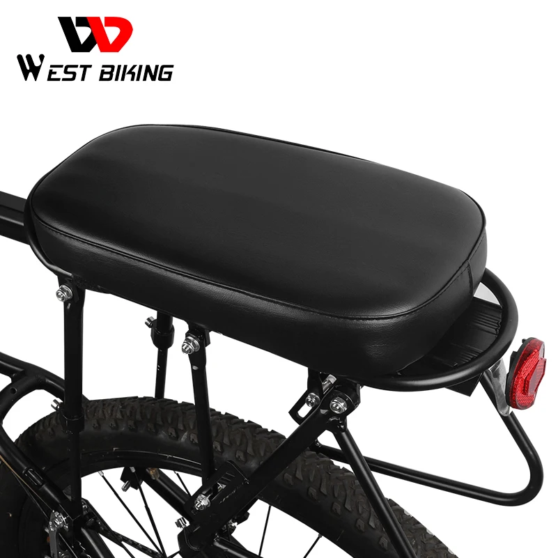 

WEST BIKING Bicycle Saddle PU Leather Soft Thickness Elastic Sponge MTB Bike Saddle Rear Seat Rack Cushion Cycling Saddle Pad