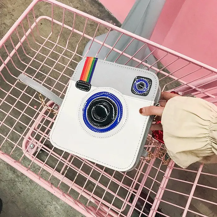 Женские милые радужные сумочки через плечо с дизайном камеры белые | Багаж и