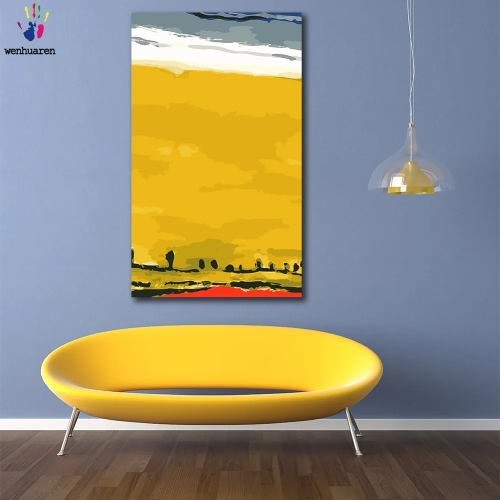 DIY картинки для раскраски по номерам с цветами Piet Cornelies Mondrian вариации картины