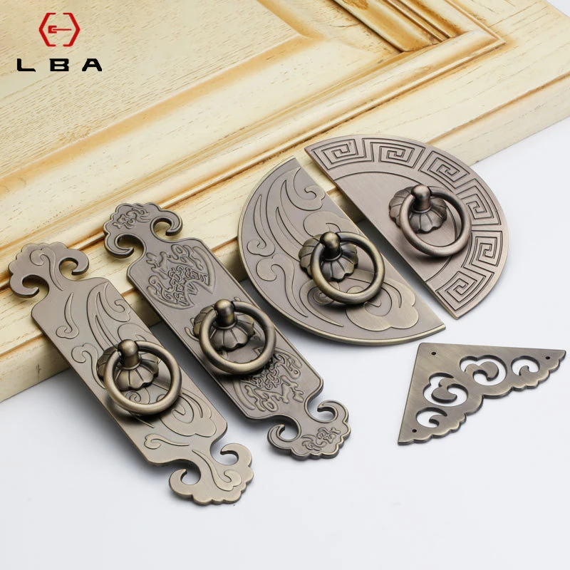 LBA европейский античный цинковый сплав Дверь шкафа матовая ретро красная ручка