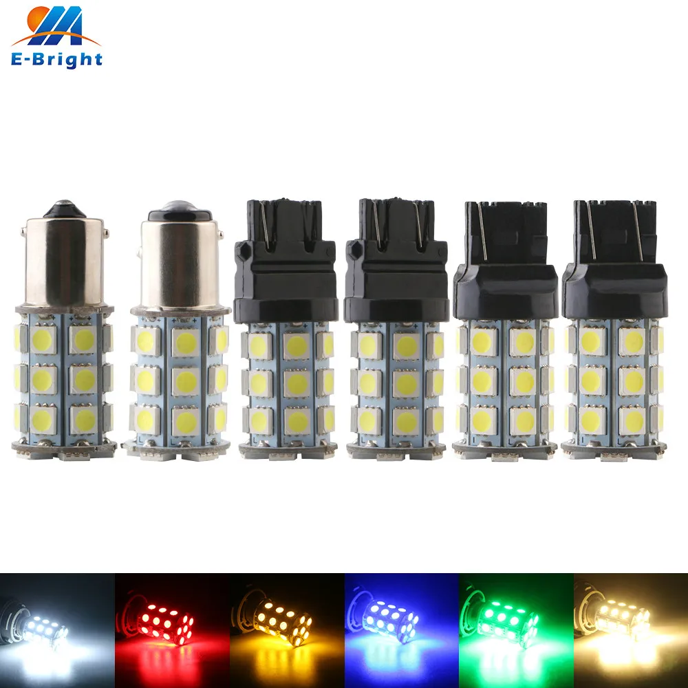 2X DC12V p21w 1156 BA15S 5050 27 SMD BA15D 1157 P21/5W 3156 3157 7440 Светодиодная лампа для стоп сигнала