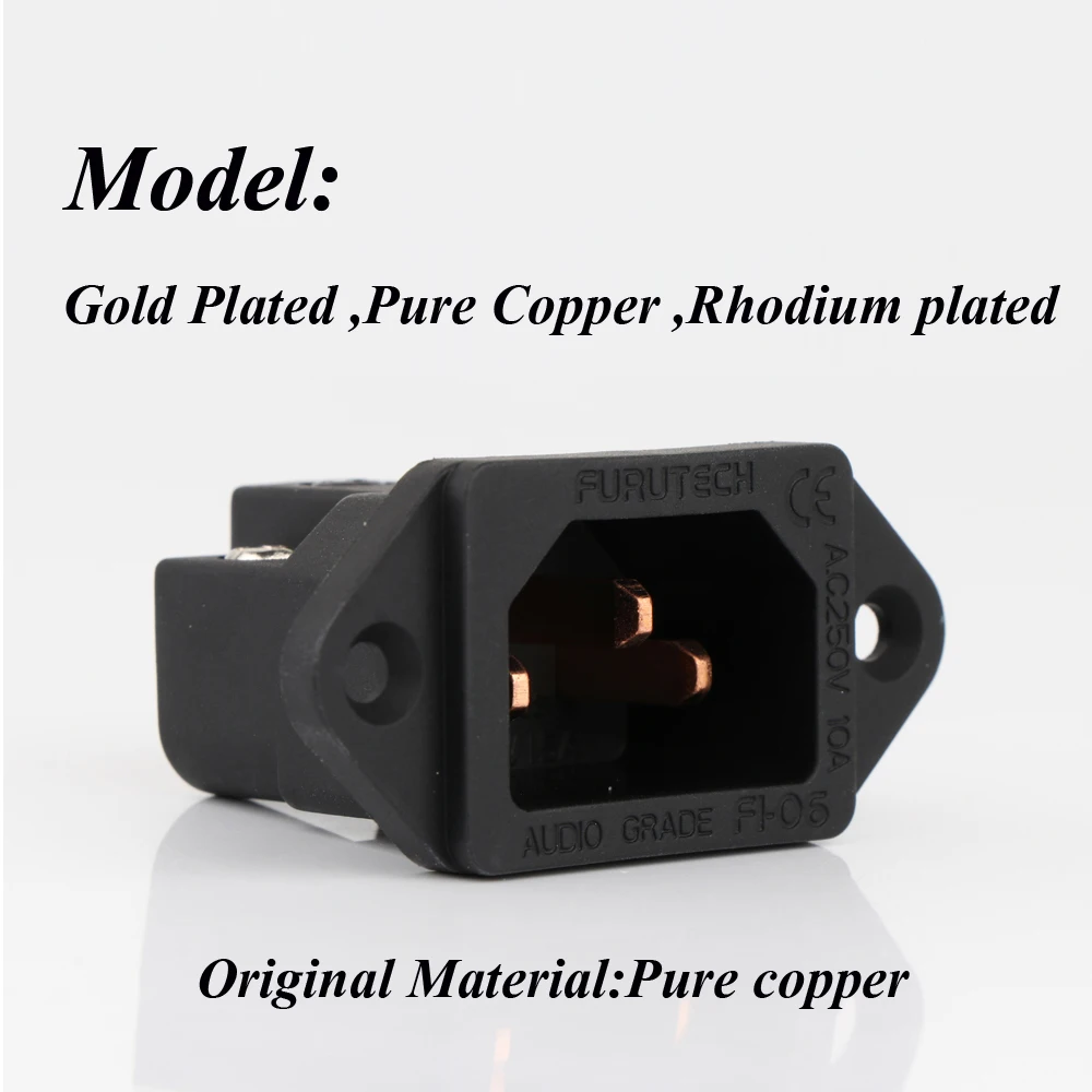 Входное гнездо AC IEC FI 06 2 шт. медное/позолоченное/родиевое покрытие шасси питания