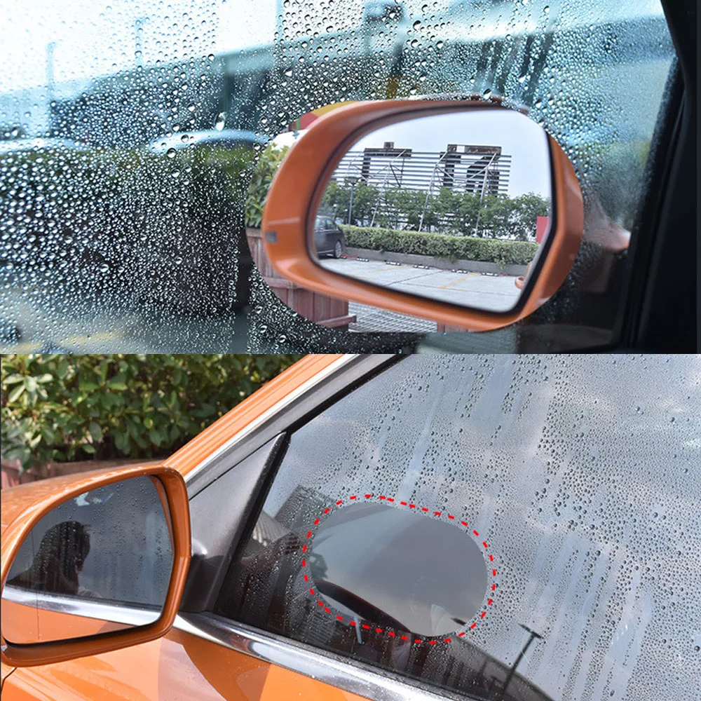 

2pcs Car Rearview Mirror Protective Film Anti Fog Window Clear Rainproof Rear View Mirror Protective Soft Film Auto Accessories
