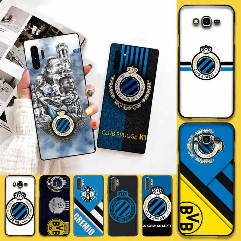 Мягкий черный чехол для телефона Club Brugge KV Samsung Note 7 8 9 10 pro Galaxy J7 J8 J6 Plus 2018 Prime|Бамперы|