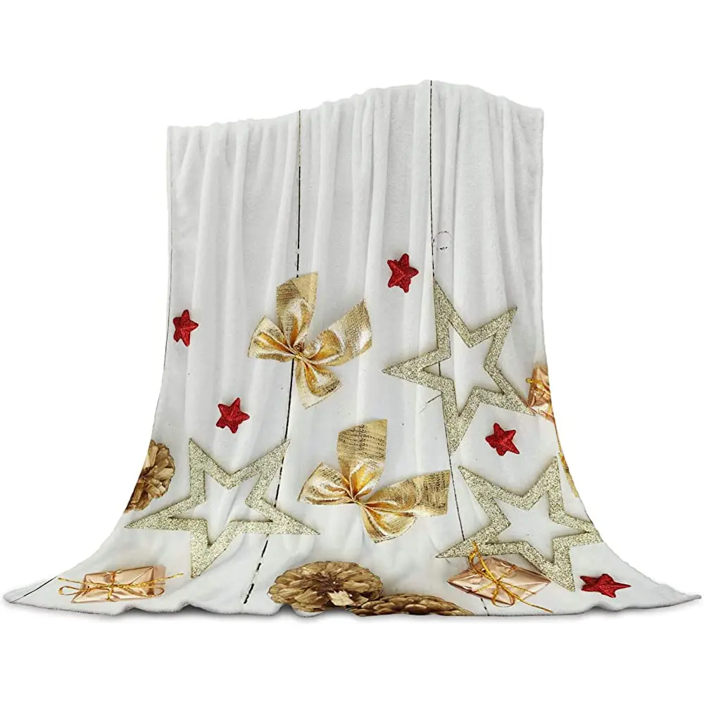 

Рождественское одеяло с рисунком Санта-Клауса, оленя, снежинки, декоративное одеяло, зимний салонный легкий супер теплый плед