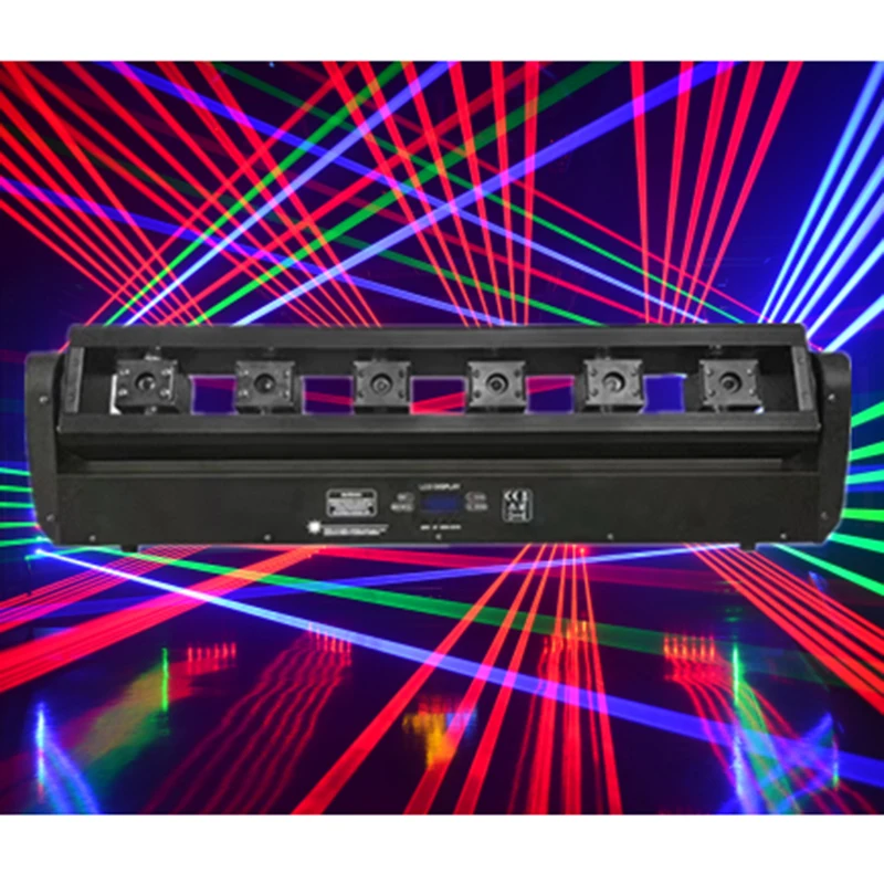 

DJ 6 heads moving laser stage lighting 3in1 RGB lumire laser