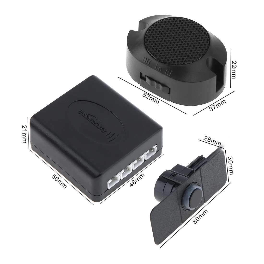 Автомобильные парковочные датчики Parktronics 4 черные/серебристые белые плоские 16 5