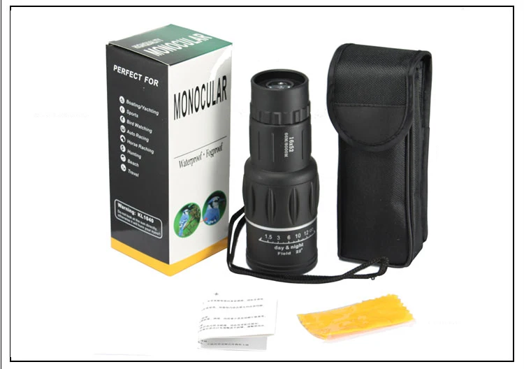 16x52 монокулярный телескоп с двойным фокусом зум оптический объектив ночное
