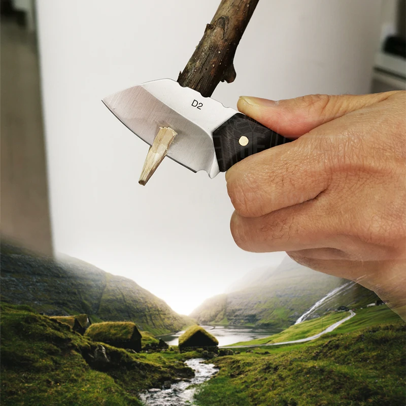 Мини складной карманный нож прямой ножи с деревянной ручкой из нержавеющей стали