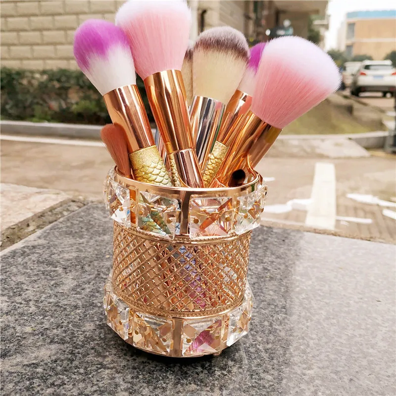 Европейский металлический Хрустальный органайзер для макияжа с жемчугом
