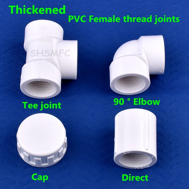 

1Pc White PVC Female Tee 90° Elbow Cap direct Aquarium Fish Tank Drain Hand Screwed Garden Irrigation Pipe Connector Adapters