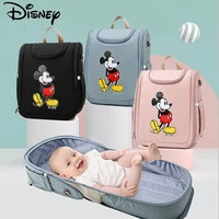 disney mickey mouse baby diaper bag fashion dual purpose bed package portable nappy bag travel high capacity stroller bag newest