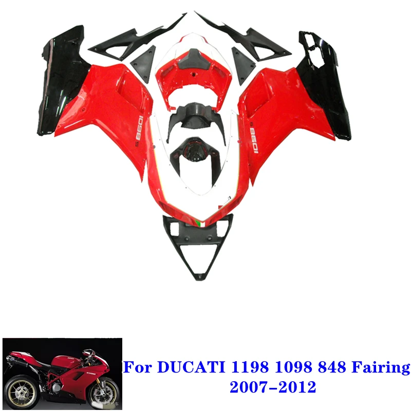 Комплект обтекателей из АБС-пластика для Ducati 848 EVO 1098 1198 1098S 2007-2012 комплект кузова