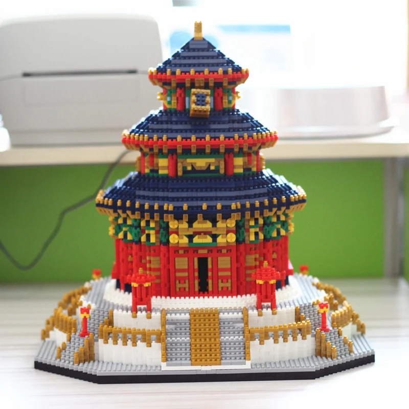 YZ всемирно известная архитектура Китай Храм Неба 3D Мини DIY алмазное здание