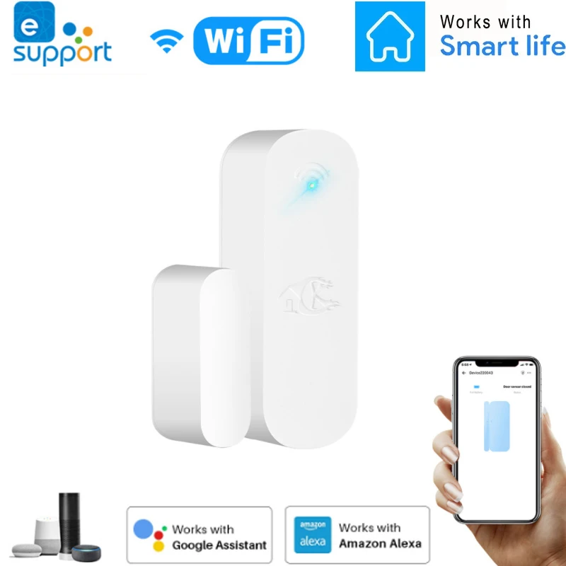 

Смарт-детекторы EWeLink, умные открытые/закрытые двери, приложение Smartlife, Wi-Fi датчик окон, работает с Alexa,Google Home