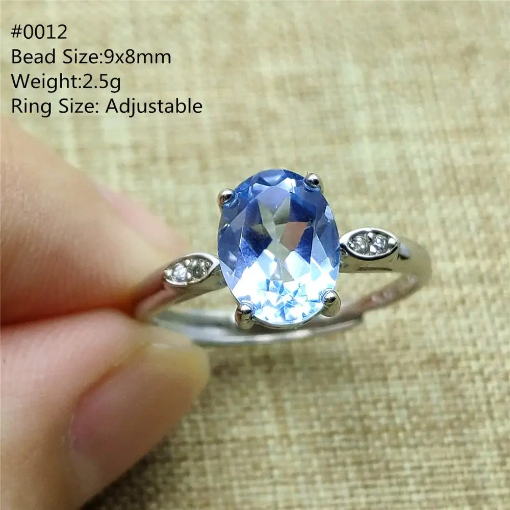 Подлинное кольцо с натуральным топазом и синим драгоценным камнем регулируемое
