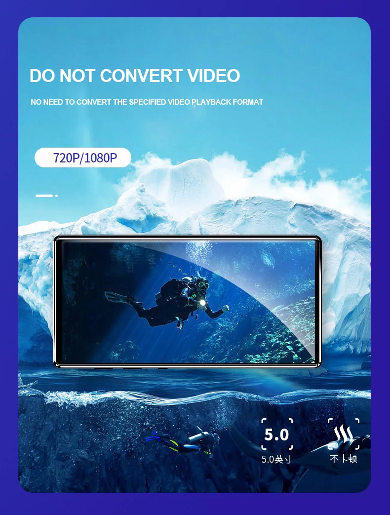 Newsmy A1 MP3 MP4 MP5 полный сенсорный экран 5,0 дюймов 8 Гб памяти APE FLAC WAV электронная книга ридер Loseless видео музыкальный плеер