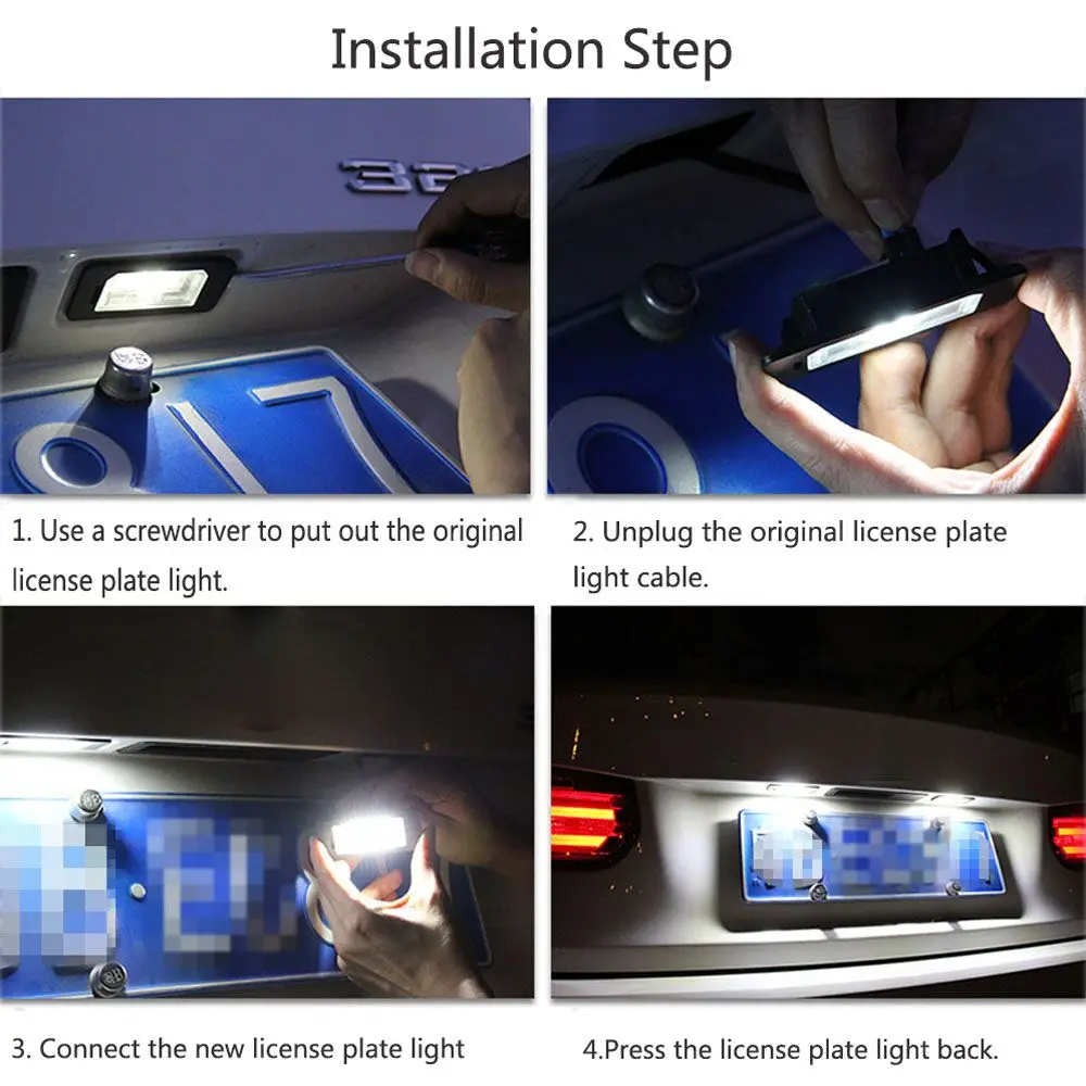 Car LED Number License Plate Light Lamp For VW Golf 4 5 6 Lupo Passat Beetle Polo Phaeton Scirocco Skoda Superb SEAT Altea Leon |