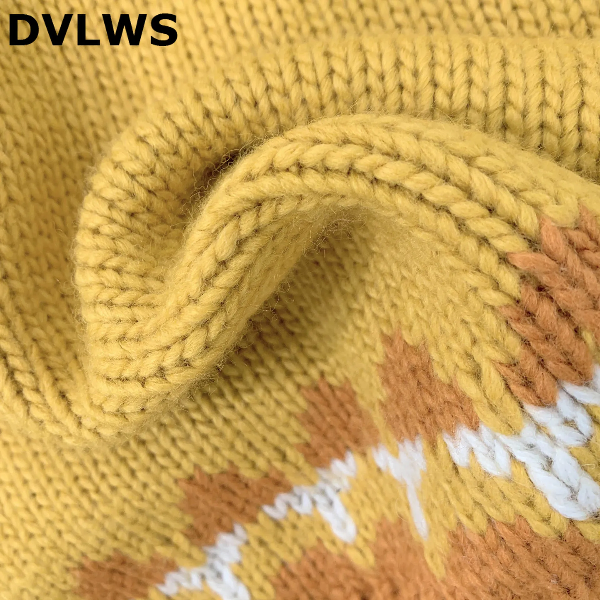 

DVLWS 2020 Spring Vintage Girl's Sweater O-Neck Loose Wool Pullover Autumn Winter Sweater Yellow Color Handmade Japanese Style