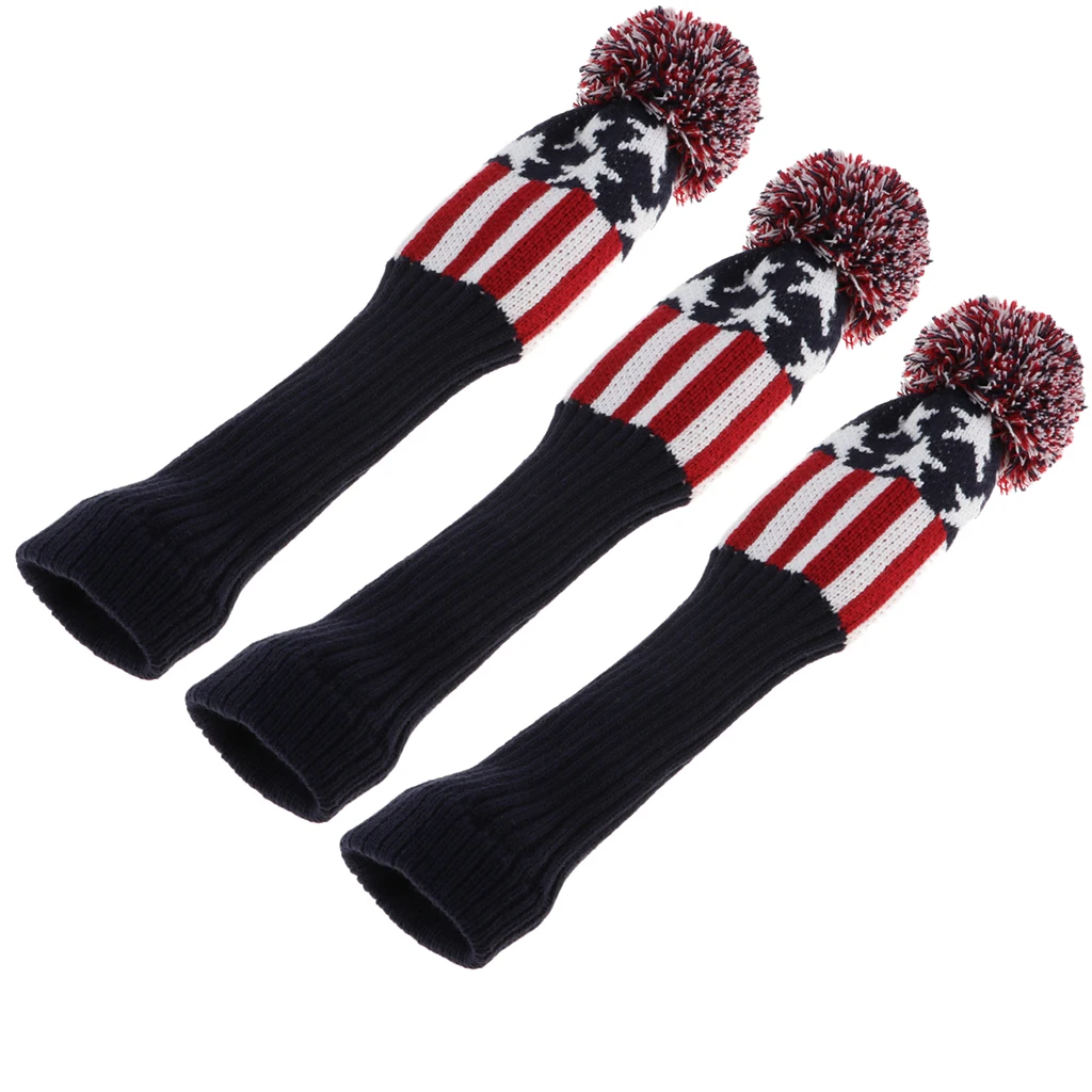 3 шт. головные уборы для водителей гольфа Клубные носки крышка головы Pom Red Stars