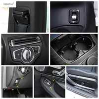 lapetus interior kit for mercedes benz glc x253 2016 2021 carbon fiber look water cup holder safety belt buckle cover trim