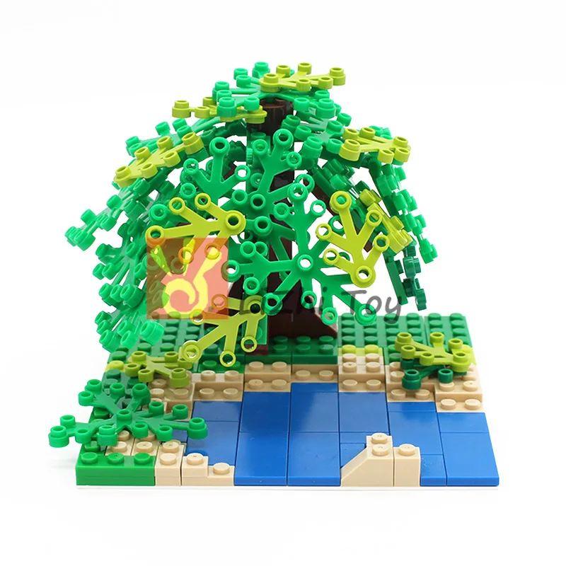 Moc DIY сад дерево двор просвечивающие строительные блоки кирпичи совместимые с