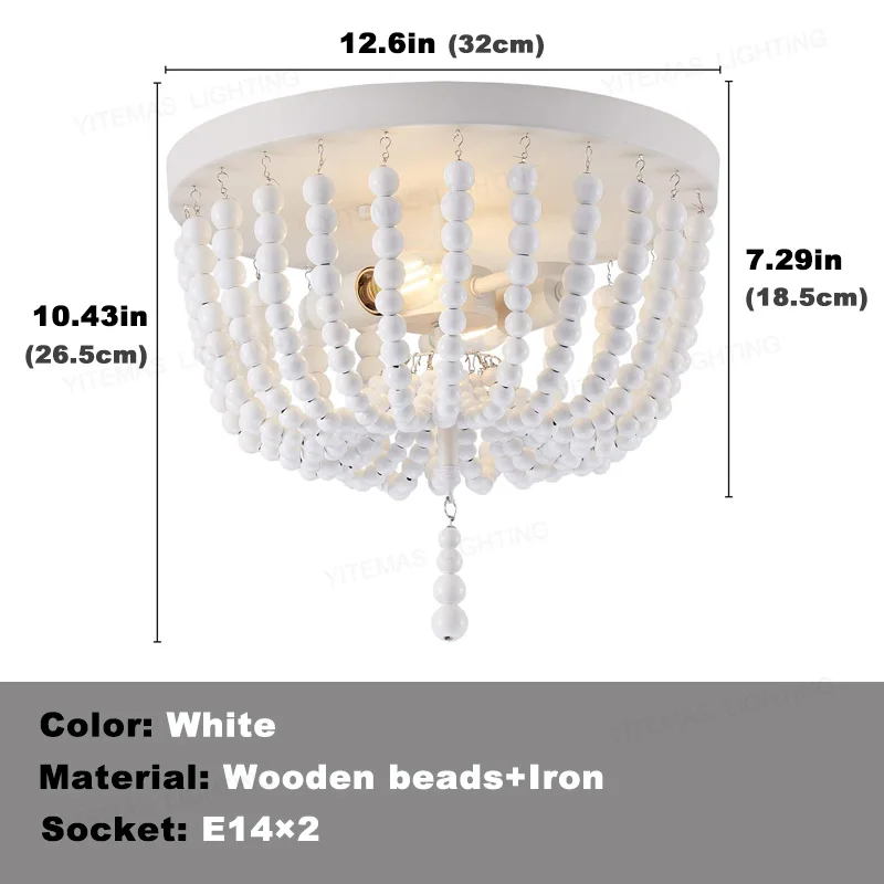 Американский потолочный светильник в стиле фермерского дома с деревянными