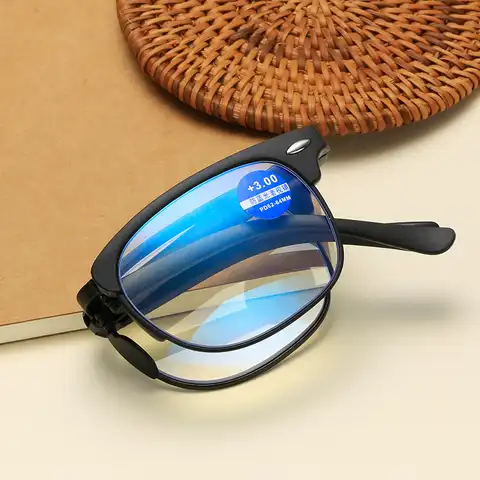 Новинка 2021, женские складные очки для чтения, мужские очки для дальнозоркости с защитой от сисветильник, TR90, складные круглые пресбиопическ...