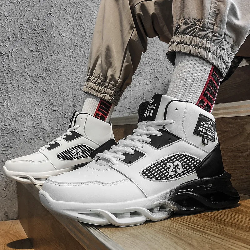 

High-Top Trendy Men Shoes Cushioning Street Lightweight Sneakers Good Quality Dropshipping Shoes Outdoor Walking Jogging Shoes