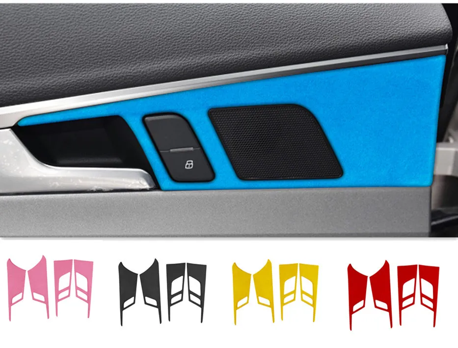 For Audi A4 2017-2020 Car Inner Door Handle Bowl Frame Cover Molding Trim Stickers car Accessories