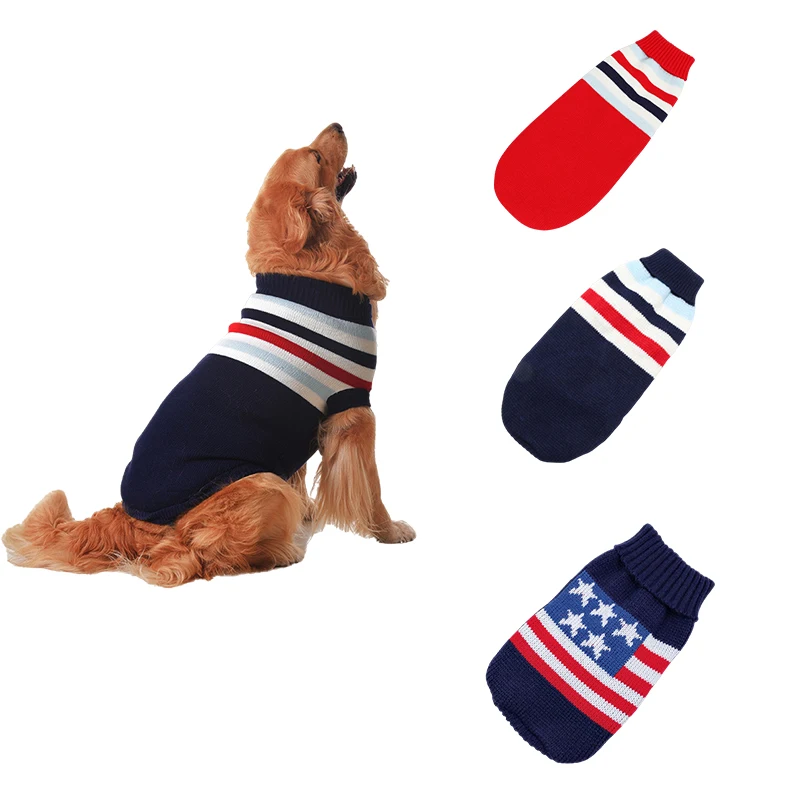 

Medium Large Dog Warm Sweater 3XL-9XL Autumn Winter Fiber Knitted Clothes For Labrador Golden Retriever Samoyed Alaskan Malamute
