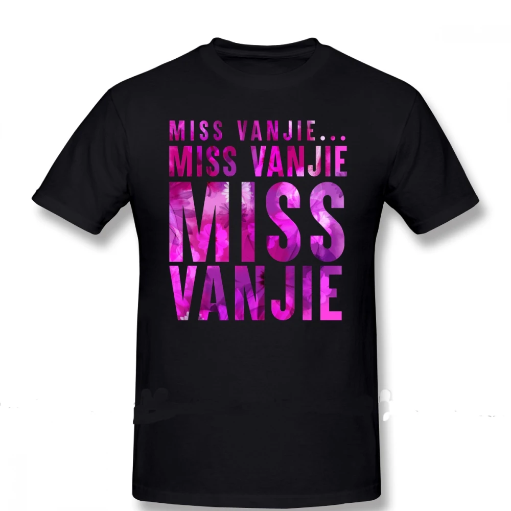 

Футболка Miss Vanjie, футболка оверсайз с короткими рукавами, футболка с принтом, Мужская Базовая симпатичная футболка из 100 хлопка