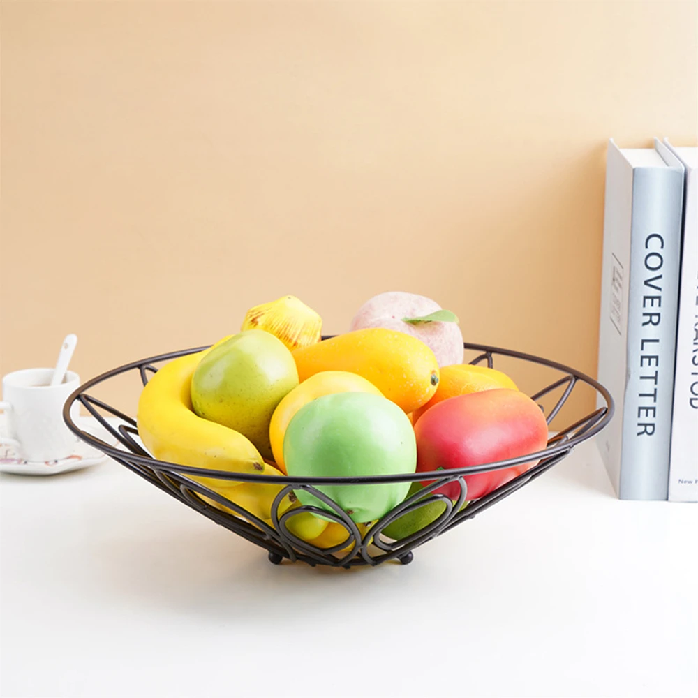 

European-style Petals Round Metal Fruit Tray Bowl for Wedding Birthday Party