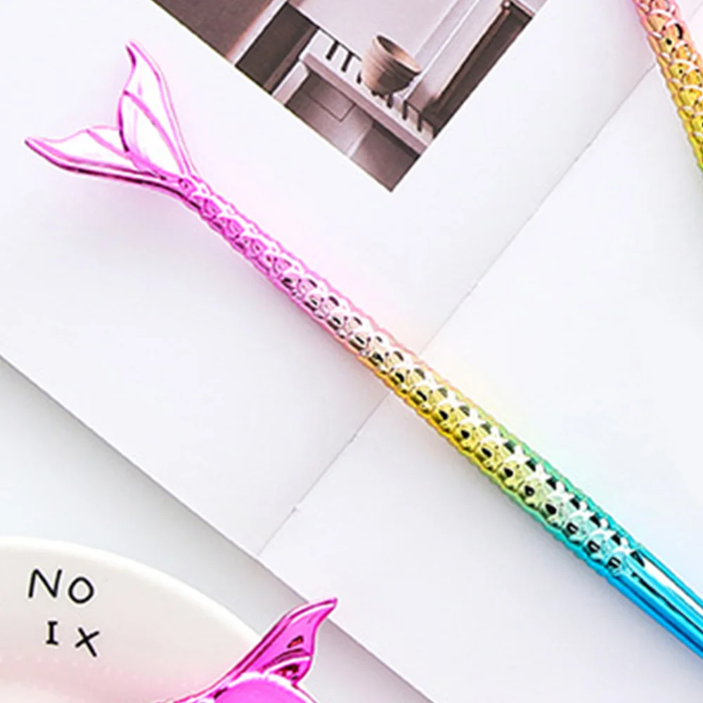 

6pcs Cartoon Mermaid Design Ballpoint Pens Student Supplies Ball Sign Pen