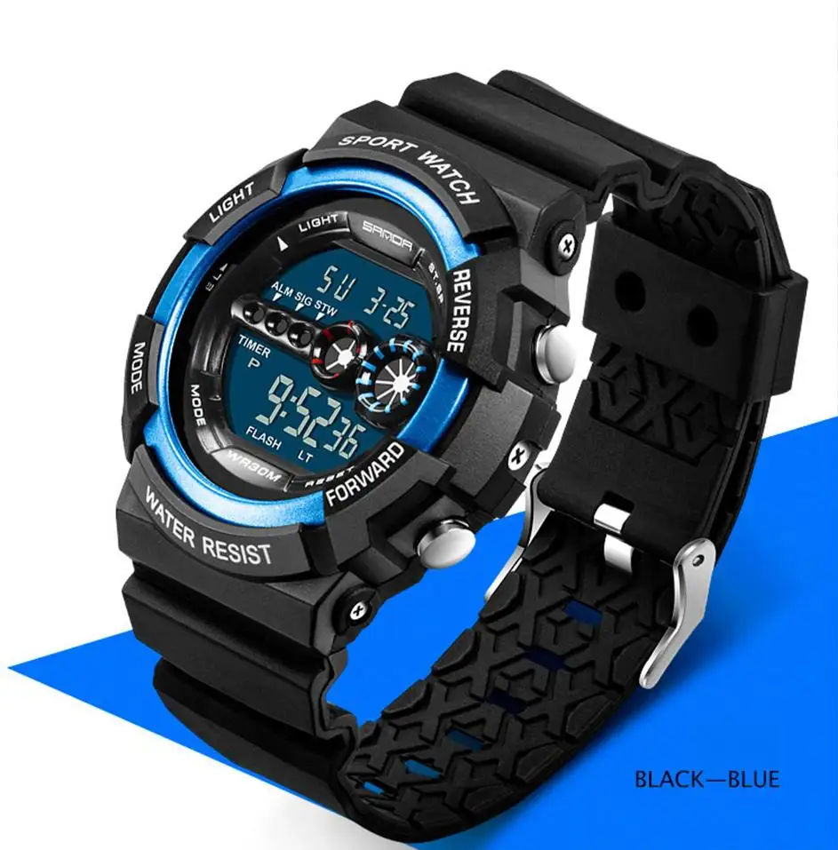 Часы наручные SANDA Мужские Цифровые стильные ударопрочные армейские